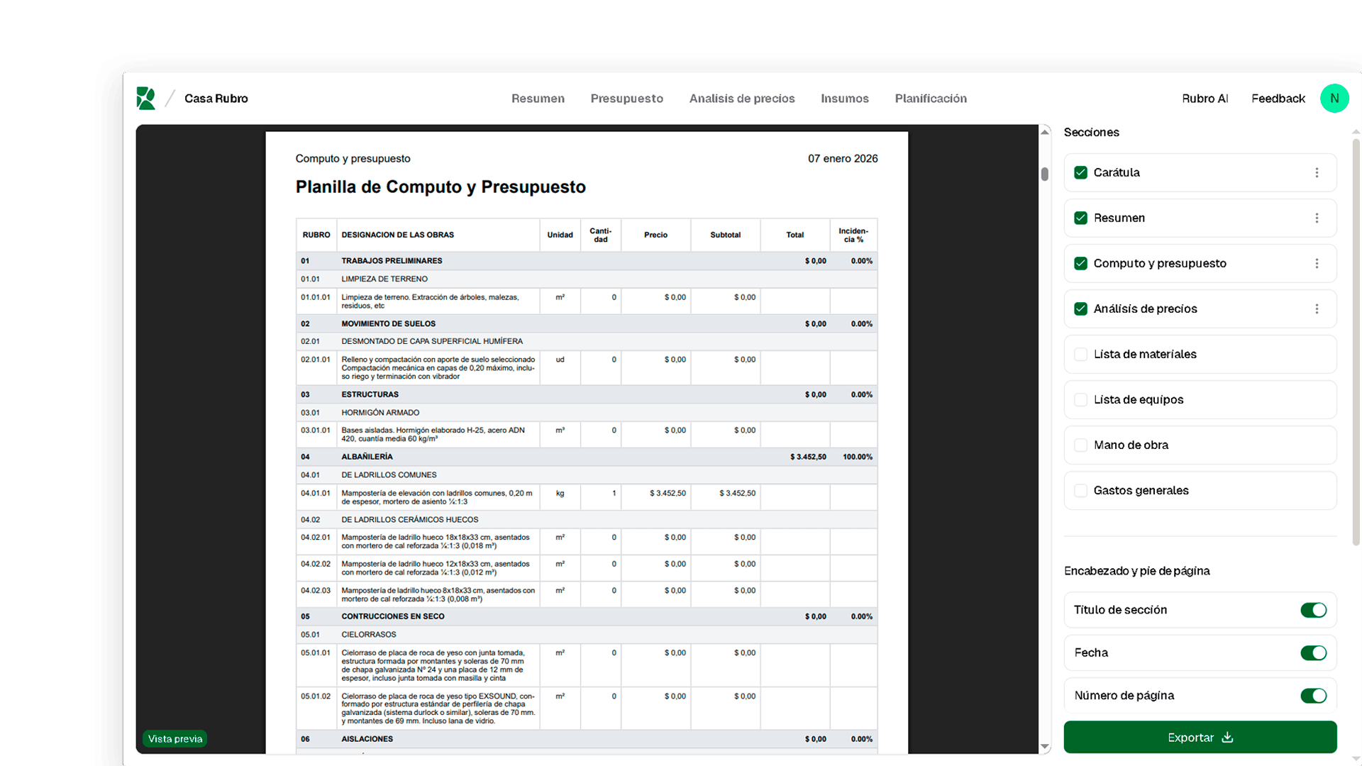Exportá presupuestos que impresionan.